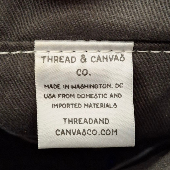 Thread & Canvas Co. Black Waxed Canvas crossbody leather handles - Picture 5 of 6